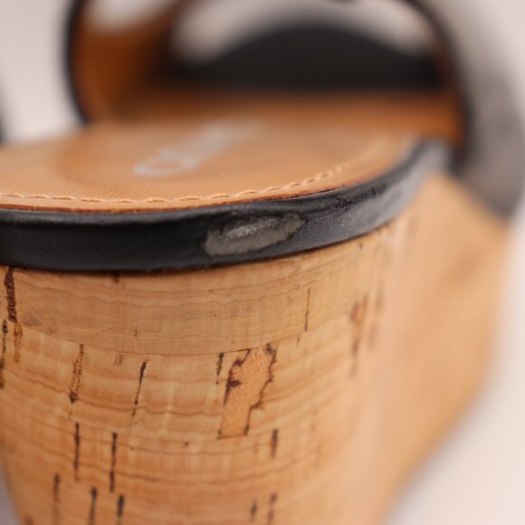 Women's Coach Ferry Logo Signature Wedge Gray/Black Buckle Sandals Size 9B - Picture 10 of 10